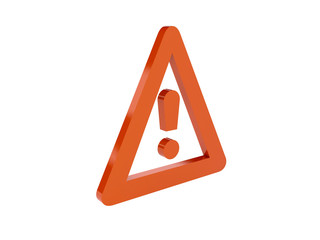 Warning icon over white background.