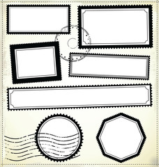 Vector set of postage stamps