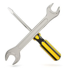 Screwdriver with wrench