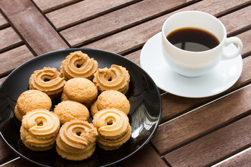 cookies with black coffee