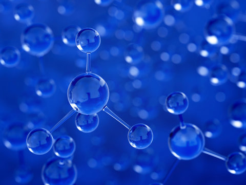 Blue molecule background