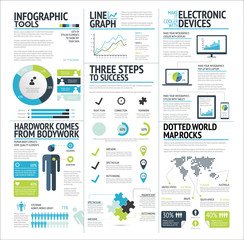 Big set of infographic elements lime green vector EPS10