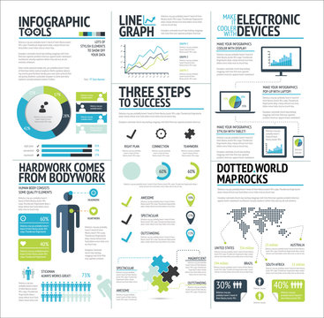 Big set of infographic elements lime green vector EPS10