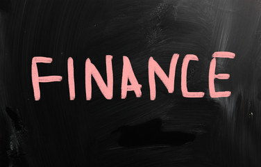 Business ideas handwritten with white chalk on a blackboard.