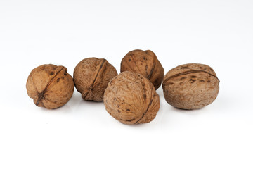 nuts on a white background