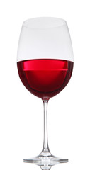 Glass of wine on gray background