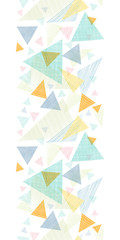 Vector abstract fabric triangles vertical seamless pattern