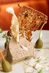 Foie gras pate with white truffles, capers and parmesan cheese