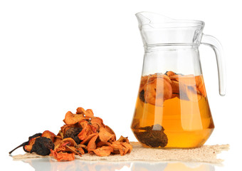Assorted dried fruits and compote of dried fruits isolated
