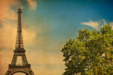 Paris vintage postcard