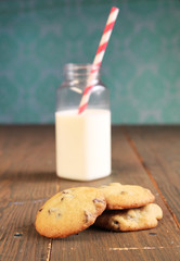 Cookies and bottle of milk