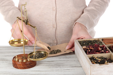 Sale of tea and different spices
