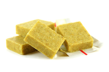 Bouillon cubes, isolated on white