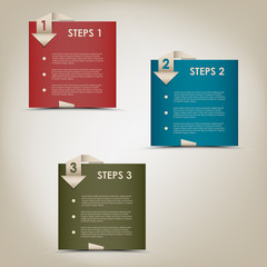 Modern origami steps progress background