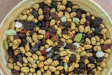 dried cereal and fruits