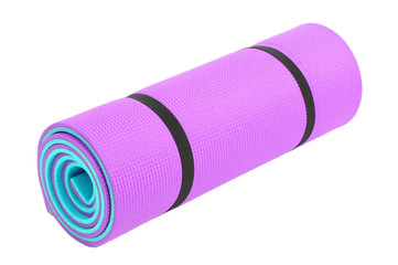 Mat for fitness isolated on white