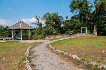 Fototapeta premium The pavilion near walkway