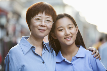 Portrait Of Mother And Daughter In Houhai, Beijing
