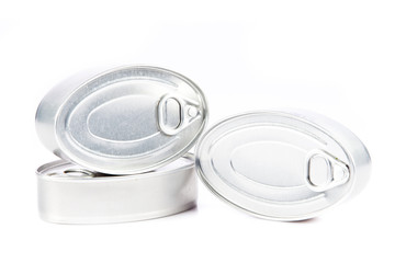 cans isolated on white background