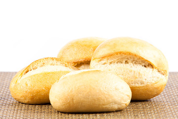 bun bread isolated on white background