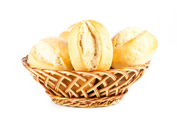 bun bread isolated on white background