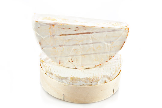 cheese brie isolated on white background. camambert