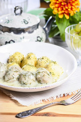 Meetball with potatoes