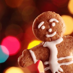 Close-up of Christmas gingerbread cookie