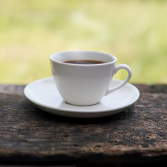 Coffee cup on a wooden table