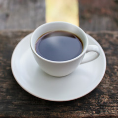 Coffee cup on a wooden table