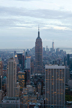 Manhattan view from Rockefeller Center, New York, USA