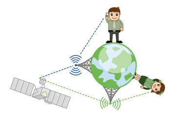 Mobile Network - Vector Illustration