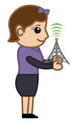 Mobile Network Concept - Vector Illustration