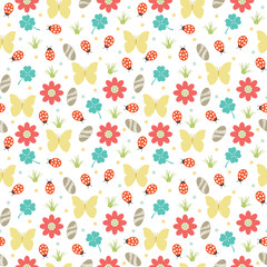 Nature themed seamless pattern