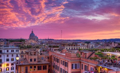 Fototapeta premium cityscape of Rome at sunset. Italy.