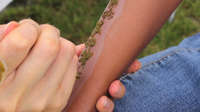 Side Profile Of Henna Tattoo
