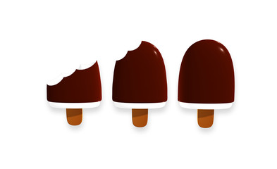 3d rendered of a choco ices on white background