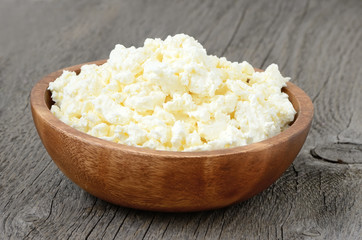 Cottage cheese in the bowl