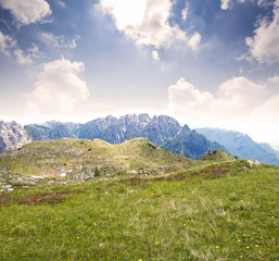 beautiful scenic view of the dolomites mountain, italy