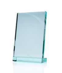 Blank glass award with clipping path