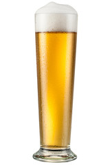 Glass with beer isolated on white. With clipping path