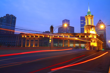 Fototapeta na wymiar Shanghai Bund European ancient buildings of night