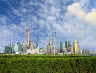 Lujiazui Finance&Trade Zone of Shanghai landmark skyline at city
