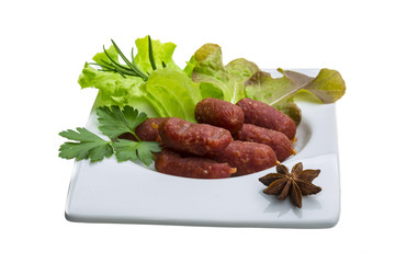 Salami sausages