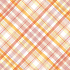 Retro beige, pink, white and orange plaid pattern
