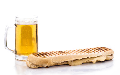 sandwich and beer