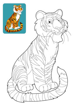 Cartoon safari - coloring page - illustration for the children