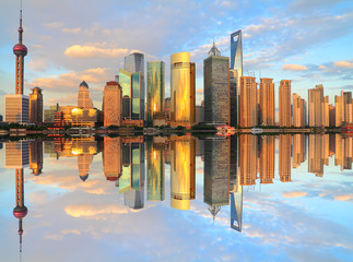 Fototapeta premium shanghai dusk skyline