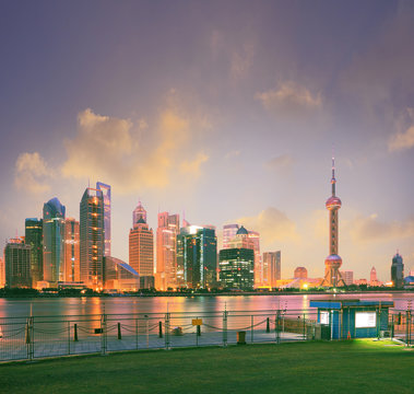 Shanghai Lujiazui skyline at New landscape