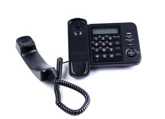 Black Office Phone isolated on white background